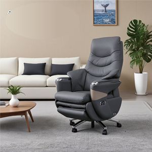 Silla de jefe eléctrica de cuero inteligente de gama alta, silla de ordenador de oficina, silla de masaje reclinable para estudio en casa - Product Image 6