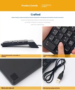 빠른 배달 ABS 회계 USB 숫자 패드 미니 유선 18 키 노트북 용 숫자 키보드 - Product Image 2