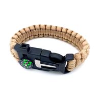 Prêt à expédier Randonnée Camping Pêche Matériel de chasse boussole allume-feu sifflet Bracelet survie
