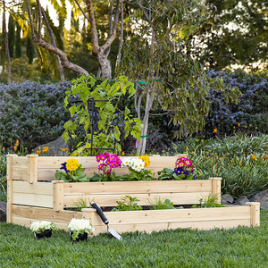 Jardinière surélevée en <span class=keywords><strong>bois</strong></span> pour extérieur, mini-bac à fleurs portable, couverture de serre, style américain, fleurs artificielles faites à la main - Product Image 5