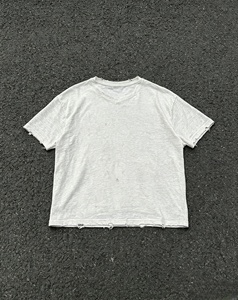 Men's Oversized <b>White</b> Short Sleeve T-<b>Shirt</b> O-Neck Cotton Jersey Casual Solid Color Plain Washed <b>Crop</b> Fit - Product Image 2