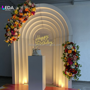 Panneau de décoration de toile de fond de mariage en PVC blanc 3D stéréoscopique personnalisable LEDA pour banquets de luxe - Product Image 6