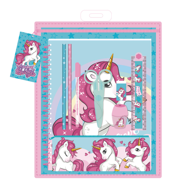 Wholesale Customized Office Stationery Sets Unicorn Stationery Set with Non-woven Bag