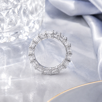 Bagues en argent sterling S925 avec moissanite taille princesse, alliance éternité, bijoux fins unisexes, éclat éblouissant pour un usage quotidien, cadeau