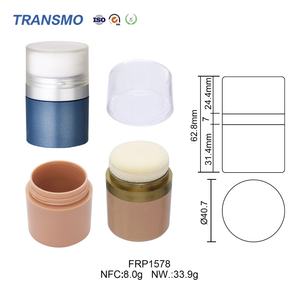 Vente en gros de pots en plastique vides de 8 g pour cosmétiques, poudre pour la ligne des cheveux, poudre libre, avec une houppette - Product Image 2