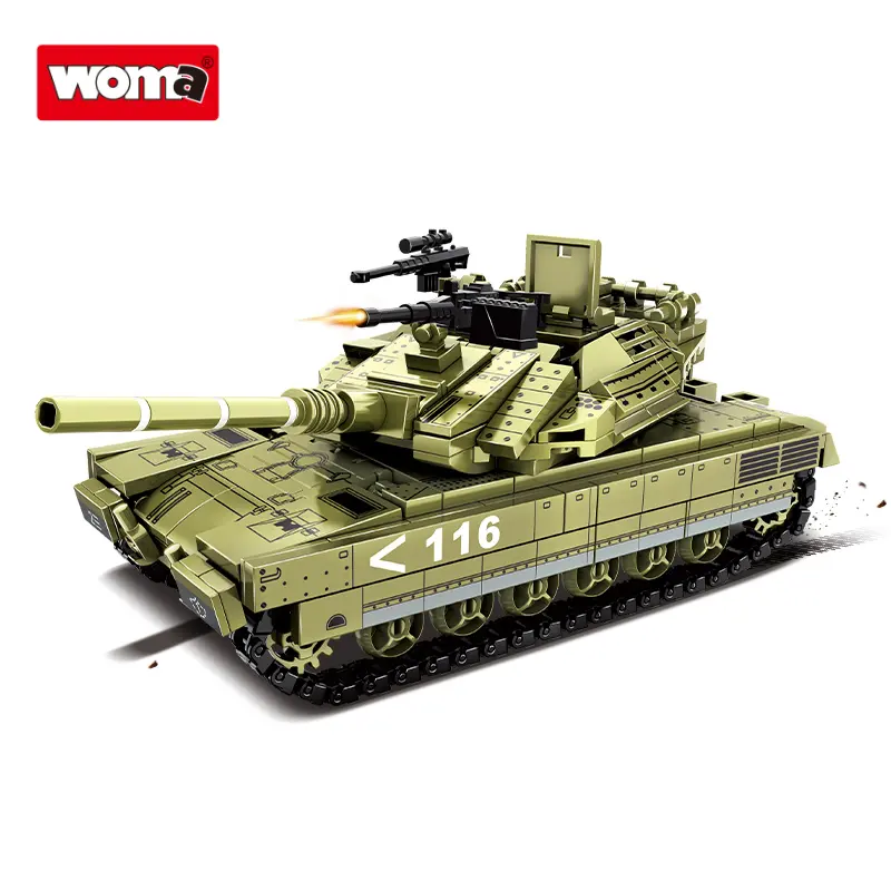 WOMA oyuncaklar fabrika C0116 OEM ODM 2ww askeri tank modeli hobi oyunu oyuncak çin küçük yapı taşları askeri tankı birleştirin