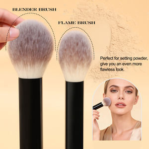 Juego de <span class=keywords><strong>Brochas</strong></span> de Maquillaje de Alta Calidad OEM ODM, 20 Piezas, Veganas, con 3 Tonos de Fibra Sintética, Brocha para Base, Aluminio Negro, ABS - Product Image 4