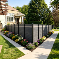 Panneau de clôture extérieur en vinyle 3D WPS WPC brun Guard Wall Palisade avec poteau, résistant aux intempéries, pour usage résidentiel