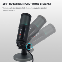 Gooermi Microphone à condensateur USB Microphone professionnel pour podcast Microphone d'enregistrement de studio Microphone de jeu RVB