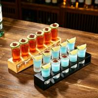 Verre à shot cylindrique droit sans plomb à base épaisse pour spiritueux, whisky, vodka, sublimation, 25ml, 45ml, 65ml