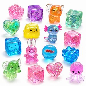 Juguete Antiestrés Táctil de Gelatina Brillante Transparente con Figuras de Animales en Cubos, Bolas y Huevos para Exhibición Minorista - Product Image 5