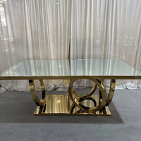 Tables rondes ou longues d'hôtel d'or ou d'argent de table de mariage d'acier inoxydable d'événement de luxe pour la location