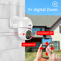 Hseeu 3Mp WiFi Security Camera System Outdoor Eseecloud App PTZ Speed Dome Home Wireless Camera
