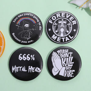 Spilla rotonda <span class=keywords><strong>Rock</strong></span> <span class=keywords><strong>N</strong></span> <span class=keywords><strong>Roll</strong></span> creativa con motivo musicale Punk distintivo in latta per feste con spilla in smalto regalo - Product Image 3