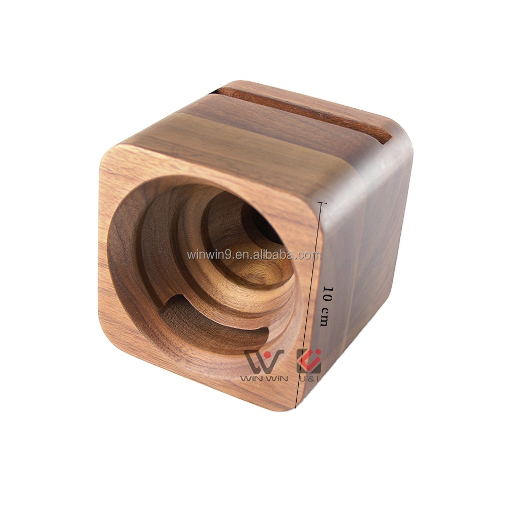 Натуральный ручной работы из орехового дерева динамик для большинства смартфонов смесь древесной динамик подставка для телефона, для iPhone, для Samsung