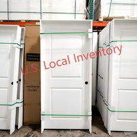 Porte intérieure en MDF de style classique, pré-peinte en blanc, 32 pouces, à 2 panneaux, pré-montée, avec âme en nid d'abeille HDF, pour maison, porte intérieure en bois