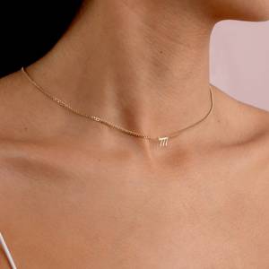 Cadena de bordillo Oro Plata Fecha de la suerte 444 Collar Número personalizado Año Collar Regalo del Día de la madre Ángel Número Collar - Product Image 3