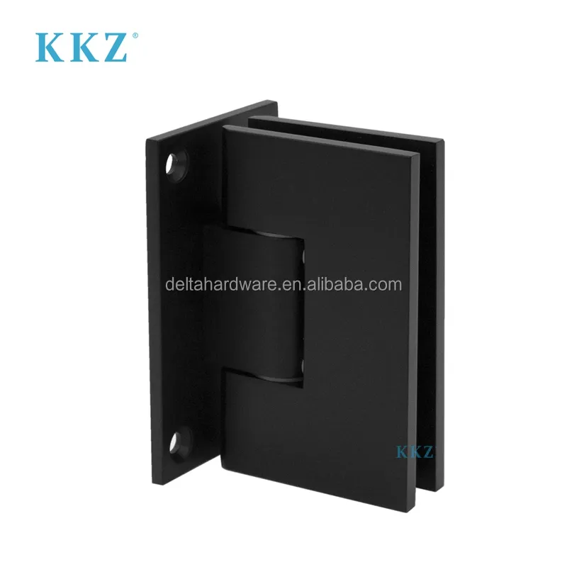 Kkz Nhà Sản Xuất 8Mm 10Mm 12Mm Tempered Tắm Cửa Kính 316 Thép Không Gỉ Matte Màu Đen Gắn Kết Bản Lề Kẹp