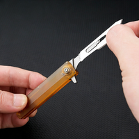 Couteau utilitaire pliable PEI Handle Mini avec lame en acier au carbone n°24 remplaçable, couteau de poche pour artisanat, déballage de colis, couteau EDC
