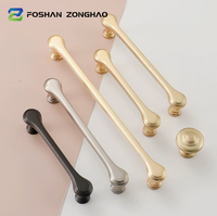 Gagang Pintu Kabinet Modern Mewah Sederhana, Kenop Furnitur, Gagang Laci dari Paduan Seng, Warna Emas