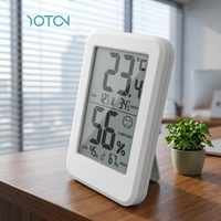 Meilleur prix Youtong YT6930 OEM/ODM Station météo intérieure en plastique ABS avec écran LCD, horloge de table intelligente, contrôleur de température et d'humidité IP43