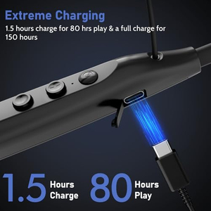 Auriculares Inalámbricos de Banda para el Cuello TWS BT5.2 con Pantalla LED Digital, Auriculares Inalámbricos Verdaderos con Soporte para Tarjeta TF, Manos Libres, Estéreo - Product Image 3
