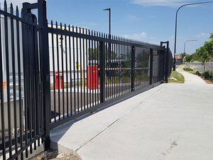 Cao cấp 65mm ngoài trời nhôm thép kim loại dọc hàng rào lưỡi trong Satin Đen bóng trắng 3D mô hình - Product Image 3