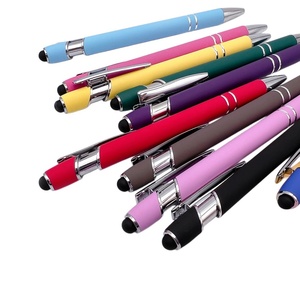ปากกาสไตลัสแบบสัมผัสหน้าจอ ยางนุ่ม สีสันสดใส เปลี่ยนไส้ได้ ของขวัญธุรกิจส่วนตัว ปากกาลูกลื่นโลหะ สำหรับใช้ในงานส่งเสริมการขาย - Product Image 3