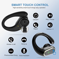 Headphone Stereo True Wireless, Earphone Gaming WTS olahraga berlari IP7 tahan air di telinga dengan mikrofon