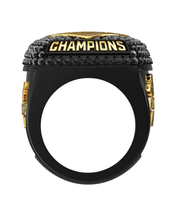 Bague de championnat avec logo personnalisé, bague en alliage plaqué noir avec pierres précieuses, bijoux sportifs personnalisés pour le basketball et le baseball
