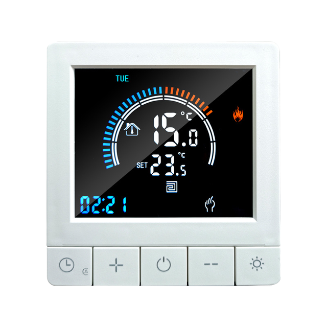 SIXWGH Tuya Smart Thermostat Wi-Fi App Control OLED Display Slider Design Voice Control 7-Day Schedule 16A Load Works Home