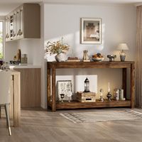 Console d'entrée étroite en bois de style farmhouse de 47 pouces avec rangement pour salon, montage facile
