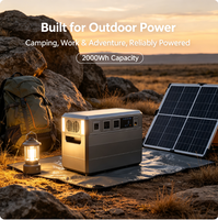 Station d'alimentation portable 2304Wh 2300W LiFePO4 à onde sinusoïdale pure avec contrôleur MPPT pour la charge de téléphones, ordinateurs portables et tablettes, utilisation solaire en extérieur