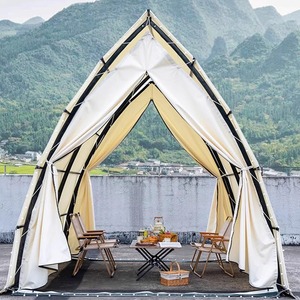 Fishing Boat Restaurant <b>Tent</b> Oval Aluminum <b>Frame</b> Double Layer Rainproof For Camping Outdoor Garden - Product Image 3
