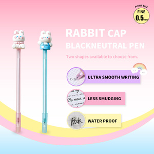 0.5 मिमी प्यारा खरगोश टोपी जेल पेन, गुलाबी और नीले कावायी लेखन पेन स्कूल कार्यालय की आपूर्ति के लिए पेन - Product Image 3