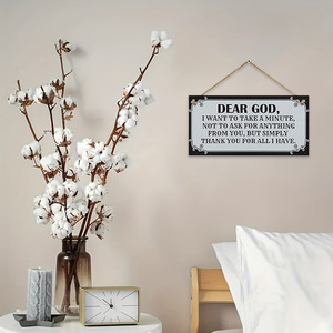 Spot cross-border wooden <b>wall</b> hanging ornaments, hanging wooden "Dear God" doorplates, <b>wall</b> <b>decorations</b>, pendants - Product Image 2