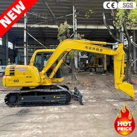 Offre Spéciale – Mini-Excavatrice Compacte sur Chenilles Komatsu PC60 d'Occasion, 6 Tonnes, Diesel Hydraulique, d'Origine Japonaise, en Excellent État