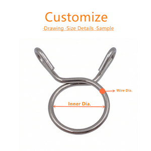 Mạ kẽm liên tục căng thẳng có thể điều chỉnh công nghiệp thủy lực ô tô đôi Dây Mùa Xuân Kim Loại nhiên liệu ống Fastener kẹp Kit - Product Image 5