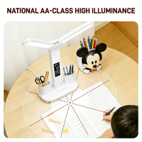 Lampe de bureau LED rechargeable multifonctionnelle moderne et simple avec protection oculaire, affichage de l'heure et réglage de la luminosité pour OEM