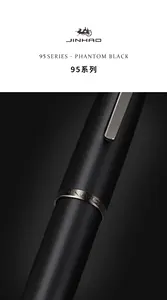 Jinhao 95 Bút Máy Mới Titan Đen Fine Nib, Bút Viết Đen Mờ Mịn