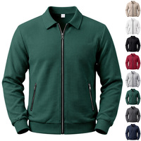 Blouson bomber zippé pour homme, coupe ample, en tissu gaufré texturé, respirant, style sport décontracté, grammage lourd