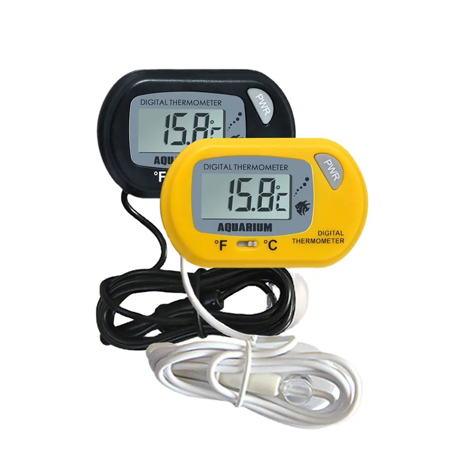 Fish Tank Round Digital Thermometer Reptile Thermometer Humidity Gauge Mini Digital LCD Aquarium Thermometer