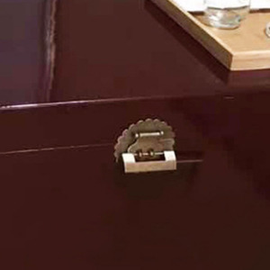Cadenas horizontal en cuivre pur antique de 12 cm, <span class=keywords><strong>serrure</strong></span> rétro tout en cuivre, loquet <span class=keywords><strong>ancien</strong></span> pour boîte en bois - Product Image 1
