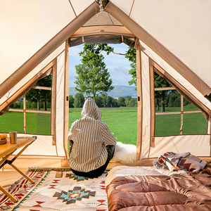 Tente de glamping familiale d'extérieur imperméable et gonflable avec structure à une chambre, poteaux en fibre de verre et tissu Oxford pour campeurs - Product Image 3