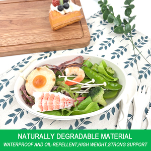 Ciotola compostabile di canna da zucchero biodegradabile zuppa di insalata ciotola ovale con coperchio - Product Image 4