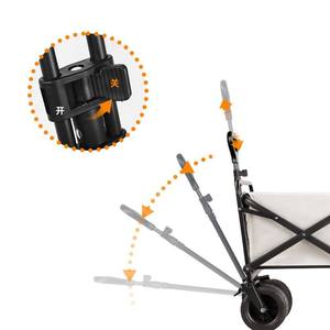 Chariot pliable haute capacité 150L avec grandes roues, chariot portable d'extérieur pour le <span class=keywords><strong>camping</strong></span>, les pique-niques, le jardin, les courses et le transport - Product Image 3