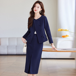 Women's Suit Set Midi Skirt Office Lady Wool Blend Anti-Wrinkle <b>Work</b> Commuting - Product Image 2