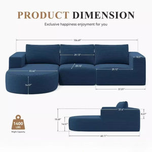 Nouvelles Idées de Produits Tendance 2026 pour Entreprises : Canapé Compressé Moderne 3 Places à Faible MOQ, Idéal pour Salon et Hôtel, Gain de Place - Product Image 5