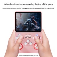 Manette de jeu portable R36S-01 avec capuchon de joystick en forme de patte de chat, capuchon de touche en silicone open source, nostalgique de l'enfance