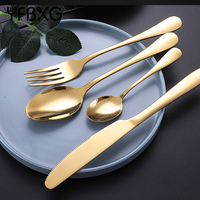 Ensemble de couverts en acier inoxydable Royal Luxury 24 pièces cuillère couteau fourchette doré pour mariage avec boîte cadeau